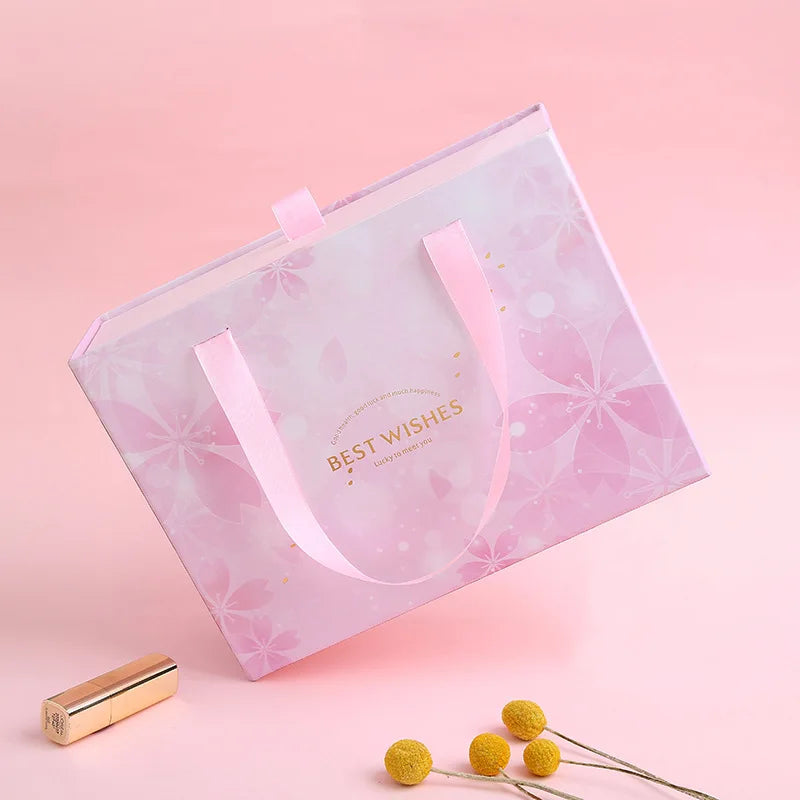 Matte Pink Large Small Drawer-Type Packaging Gift Box for Couples Valentine's Day Companion Birthday Present Matte Finish Folder