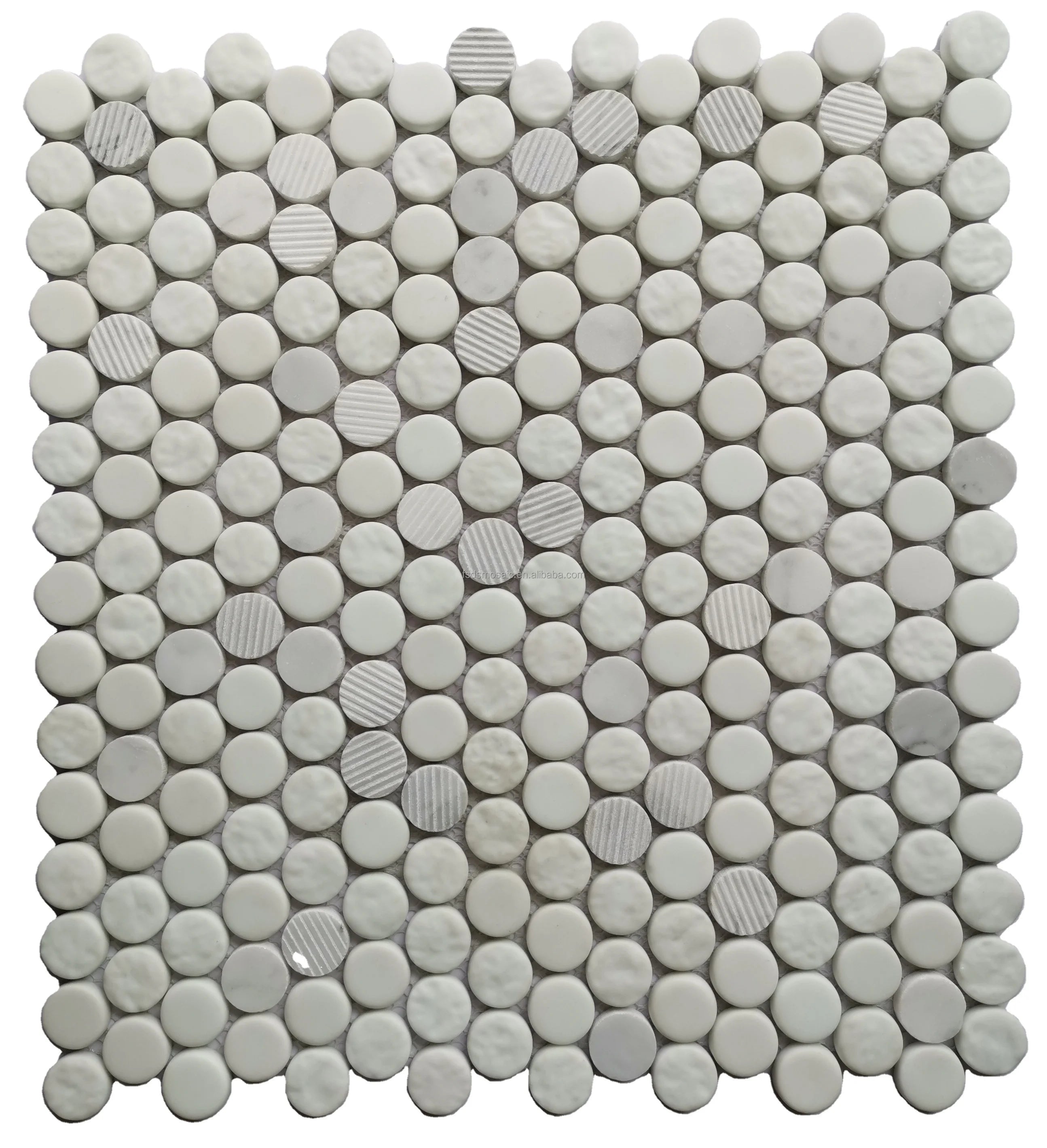 Modern Irregular 6mm Carrara Calcite Polished Mosaic Tiles with Graphic Design for Bathroom and Kitchen Backsplash