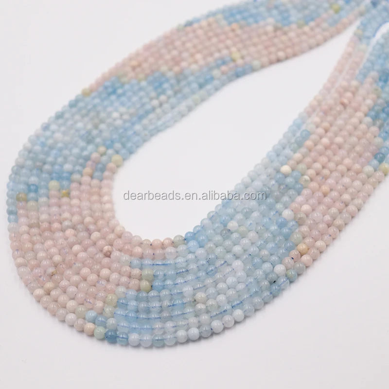 2020 New Arrival Gradient Beryl Aquamarine Morganite Kyanite 4mm Beads Gemstone Loose for DIY Jewelry Making
