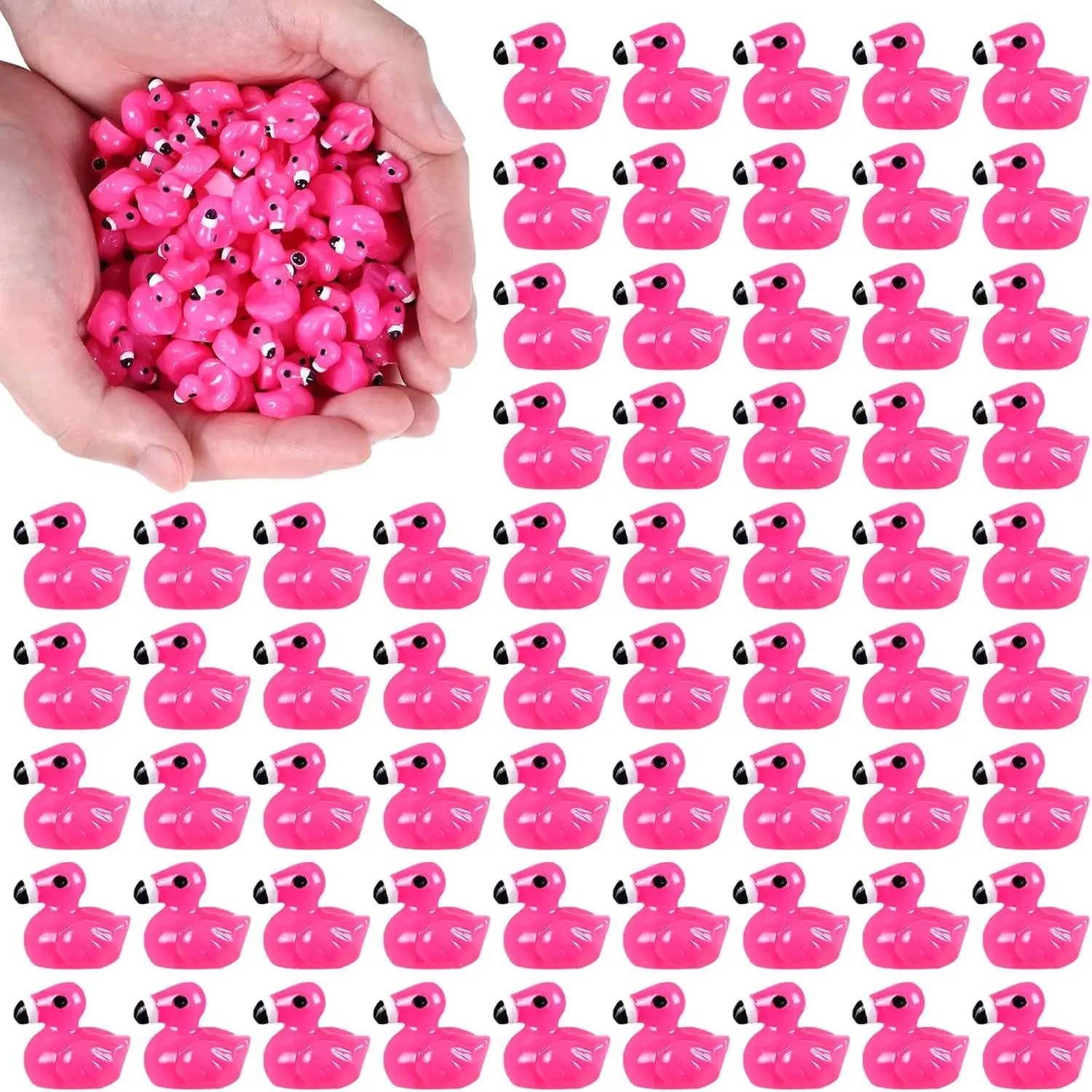 Mini Resin Pink Tiny Flamingo Ducks Figures Miniature for Doll House Decor Micro Fairy Garden Landscape Aquarium Tiny Toys
