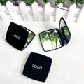Makeup Mirror Travel Portable Cute Square Magnifying Lighted Dual Sided Foldable Custom Logo Diamond Mini Bronze Finish Private