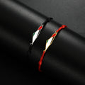 Stainless Steel Silver 18k Gold Plated Palestine Map Charm Bracelets Black Cord Red String Map Charm Bracelet