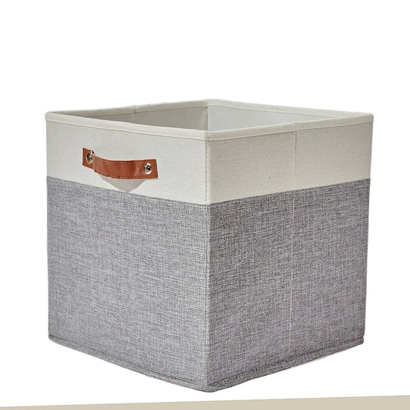Foldable Rectangle Canvas Storage Closet Organizer Clothes & Toys Storage Box with Handles