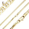 3mm+ FJ Fallon Fashion Jewelry Classic Mariner Rod Link Chain Plated in 14K Gold Brass Based Split