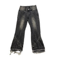 DENIMGUYS Customized Eyelet Rope European American Personalized High Street Fashion Y2k Men Vintage Flared Jeans