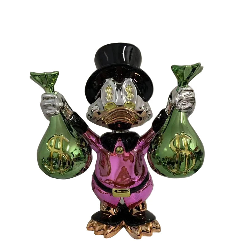 Factory Customized Duck Bag for Art Hand-painted Resin Sculpture Home Decor Modern Art Collectible Gift