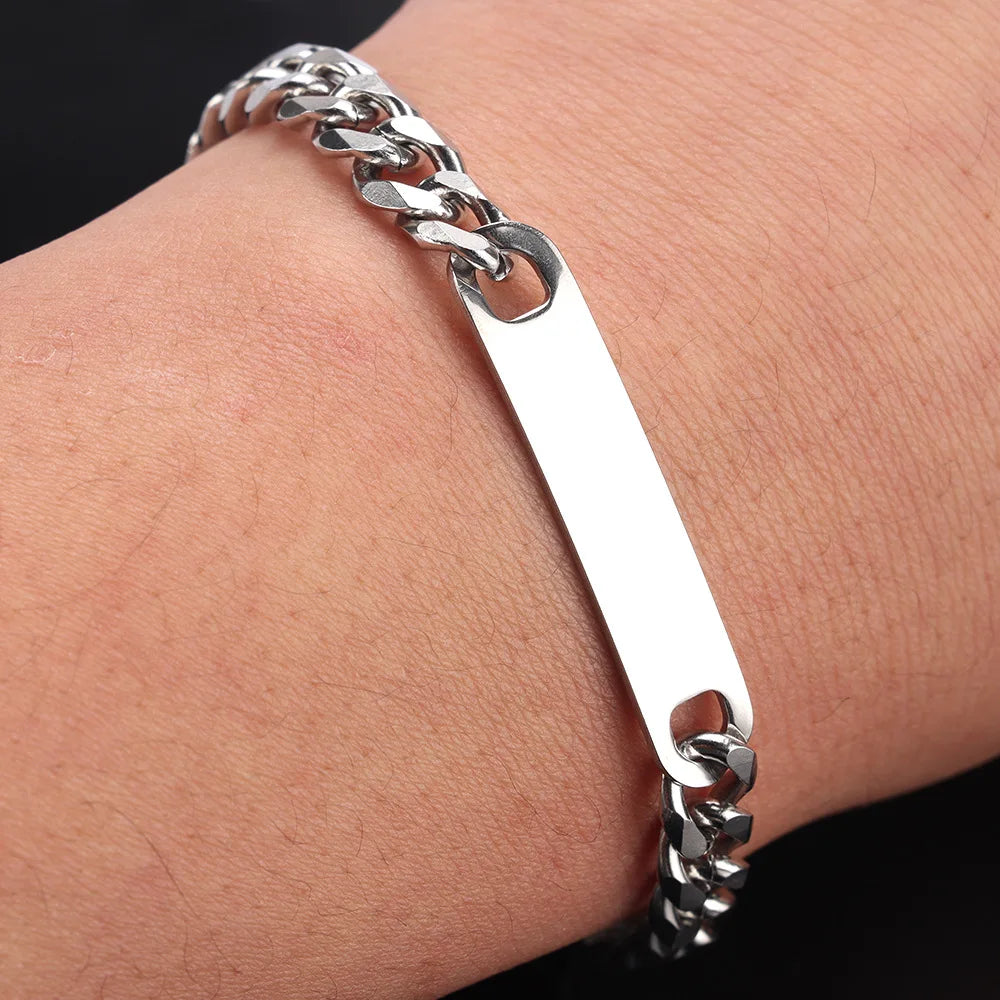 Custom Stainless Steel Bracelet Nk Cuban Chain Couple Necklace for Men