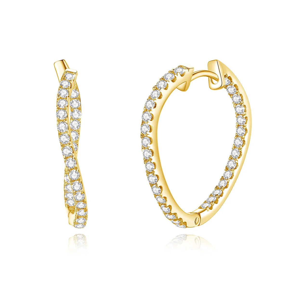2023 Simple Design Diamond Hoop Earrings Moissanite 18k Gold 925 Silver Large Earrings Fine Jewelry Cocktail Party