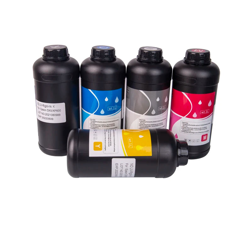 Neutral Flexible Rigid UV Ink for Epson 1390 L800 1400 1410 1430 TX800 XP600 L1800 UV LED Printer