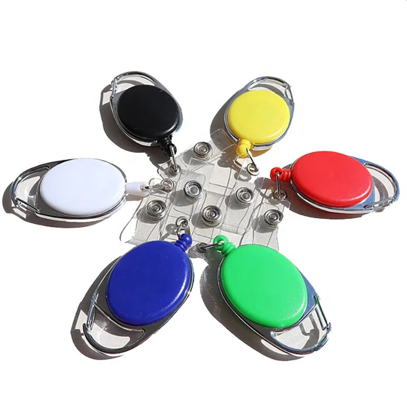 Retractable Carabiner Badge Reel With Metal Frame Badge Reel With Split Ring
