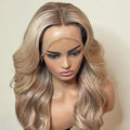 Pre-Plucked Hair Line Brazilian Virgin Hair Blonde Color Glueless Body Wave Lace Front Wig for Woman