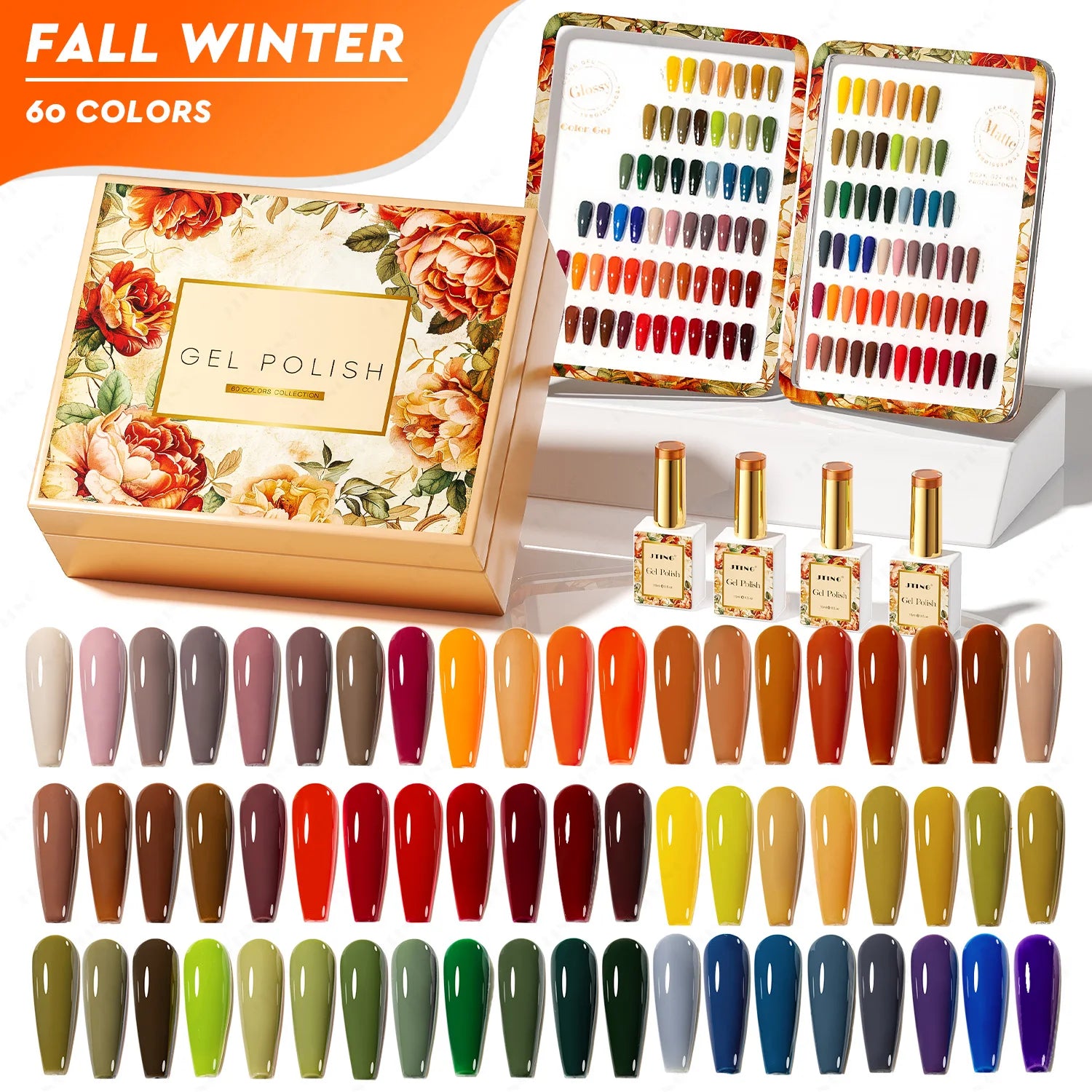 JTING New Arrival  60colors Fall Gel Polish Collection Set Box OEM ODM Nail Factory Supplies Create Unique Brand Nail Polish