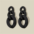 European and American Personality Acrylic Matte Long Chain Dangle Earrings Statement Black Spray Paint Acetic Acid Stud Earrings