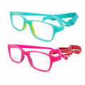 High Classic TR90 Kids Prescription Square Glasses Flexible Hinge-Less Temple Colorful Silicone Nose Pad Elastic Eyeglass Frames