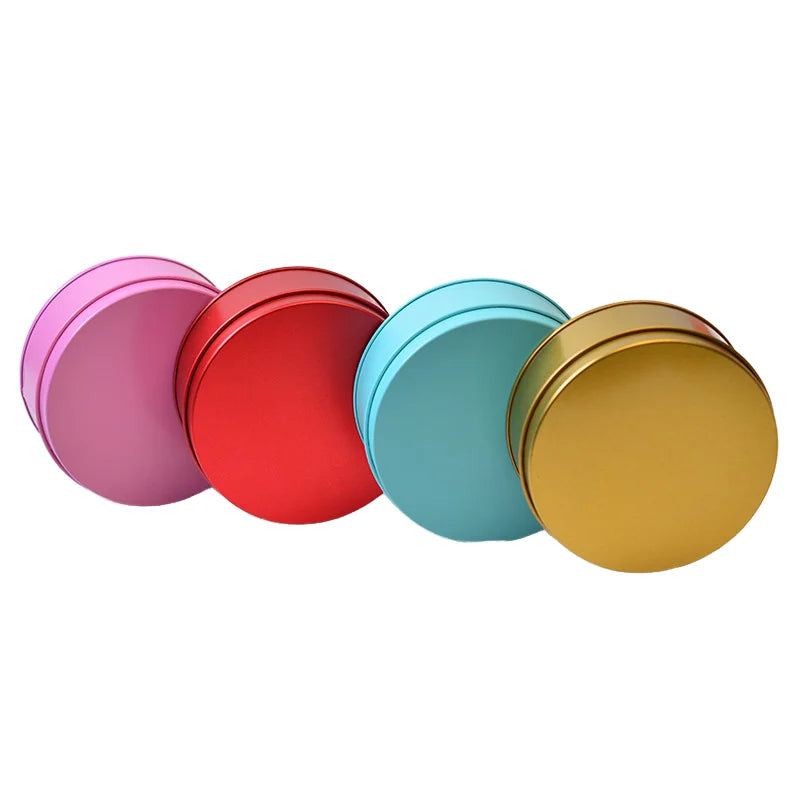 Gold Food Grade Cookie Biscuit Cake Round Tin Boxes Empty Metal Tinplate Packaging for Candy Chocolate Sugar