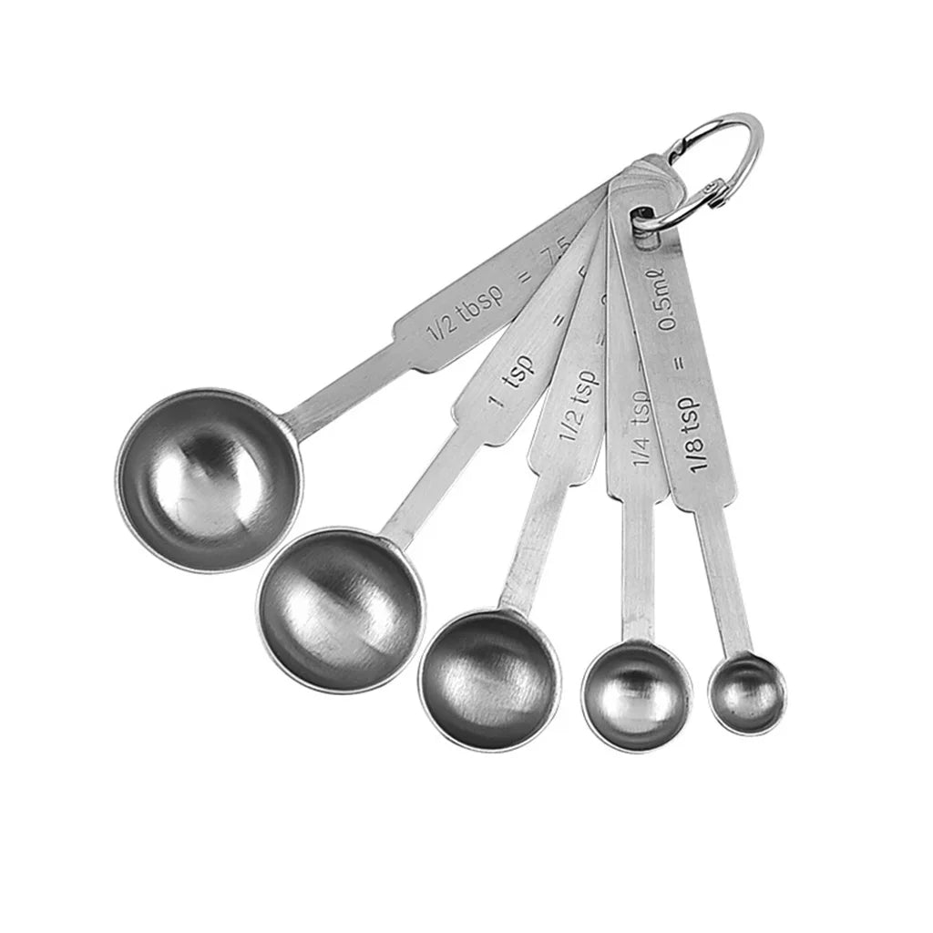 Hot Selling Popular New Wholesale Custom Long Handle Eco-Friendly Stainless Steel Measuring Spoons Set of 7 for Kitchen