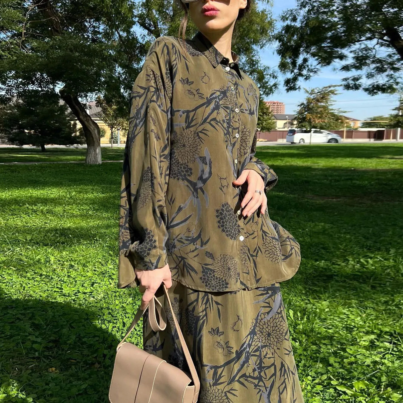 Printed Skirts and Shirts Top Set for Muslim Clothes Women Dress Top for Muslim Ladies Spring New Fashion 2024hnic