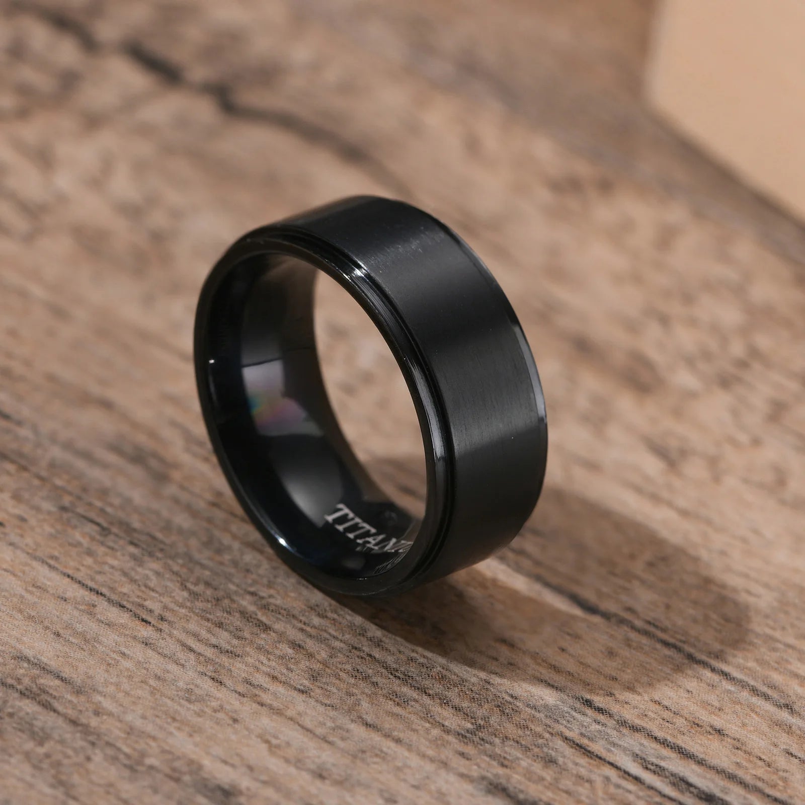 Wholesale Custom 8mm Men Rings Bruehd Blank Titanium Steel Silver Finger Ring