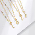 High Polished Stainless Steel Initial Paperclip Necklace Toggle Clasp Necklace Bridesmaid Gift Letter Charm Clasp Women Men