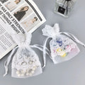 Lace Jewelry Bag Jewelry Candy Storage Pouch Sheer White  Mesh Drawstring Bag Gift Bags Pouches Craft Factory