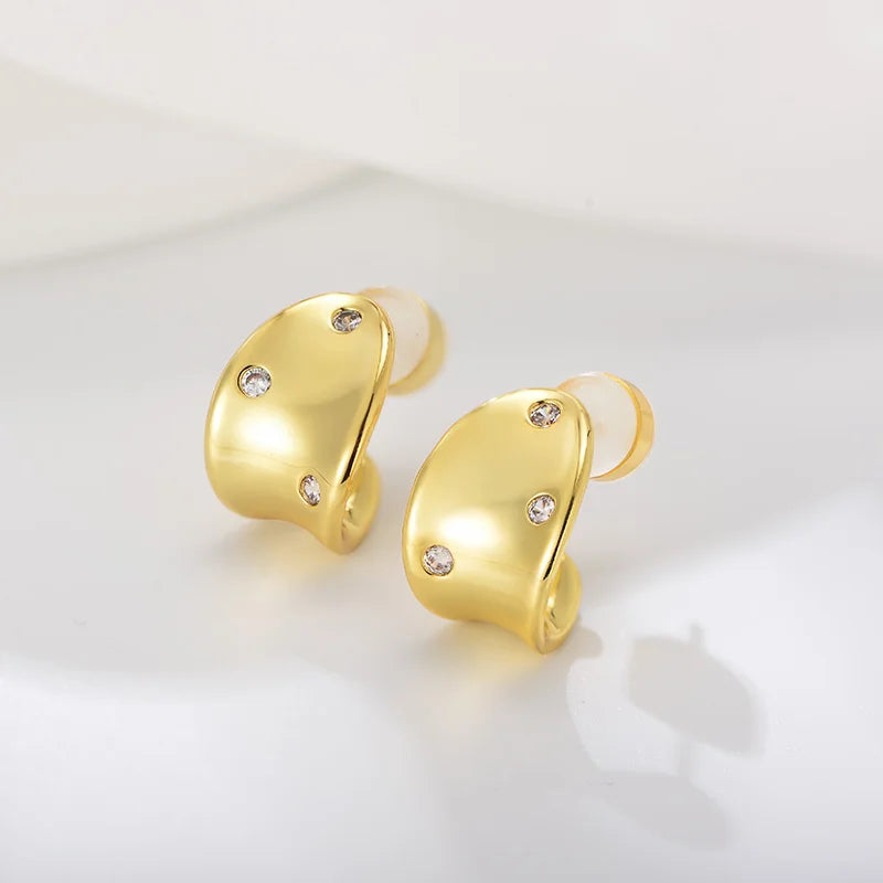 Factory Direct Modern Light Luxury Style Simple Modern Earring 14k Gold Drop Earring