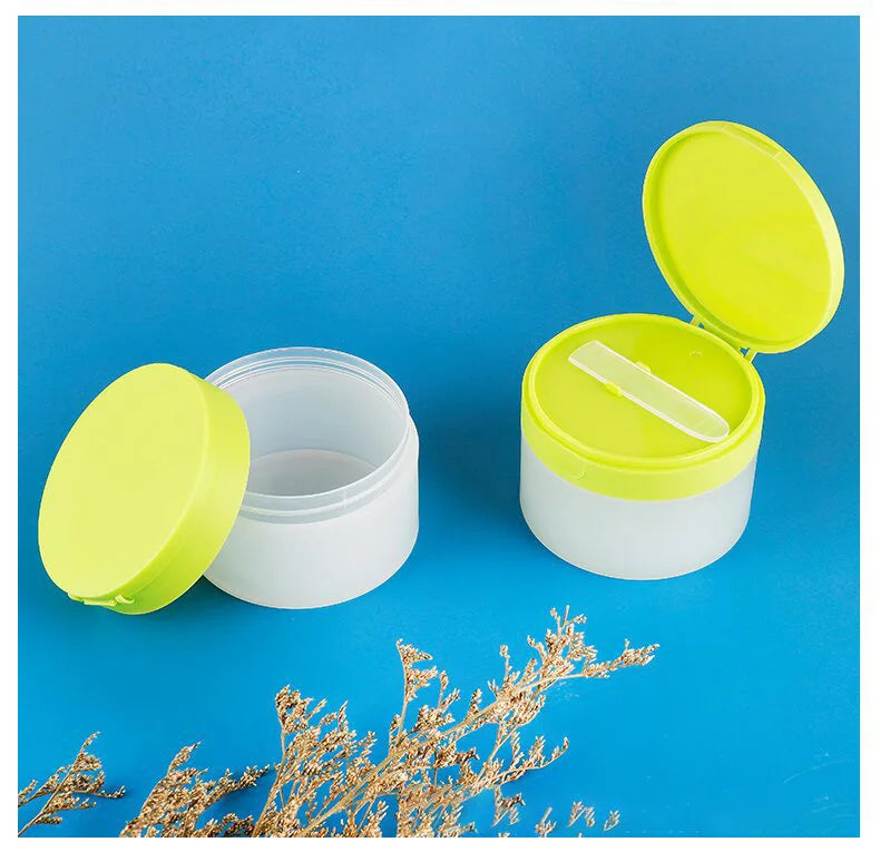 Custom Luxury 100g Frosted Plastic Cosmetic Cream Container with Flip Cap and Spoon for Skin Care Eye Cream Facial Cleanser