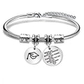 Graduation Decorations Class of 2023 Wristbands DIY Rainbow Charm Round Disc Engrave Snake Chain Charm Bracelet