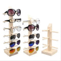 Custom 6-Pair Modern Pine Wood Sunglasses Display Rack with Easy Assembly Portable for Optical Shop Eyewear Displays