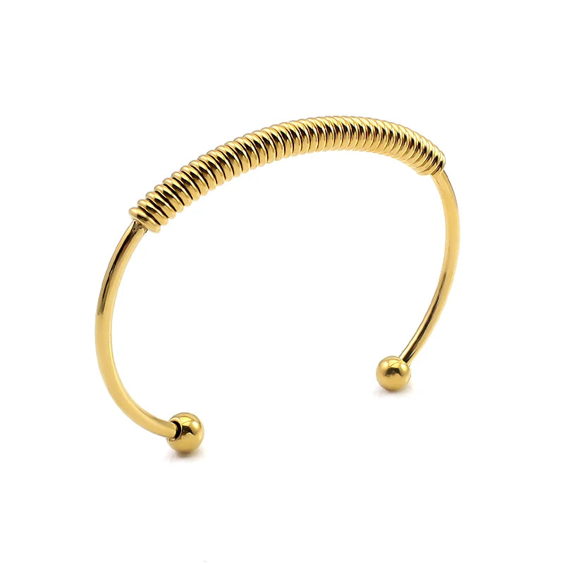 Hot Sale Open Bangle Bracelet Girl Fashion Jewelry Stainless Steel Bracelets Telephone Wave Shape Bangle Bracelet