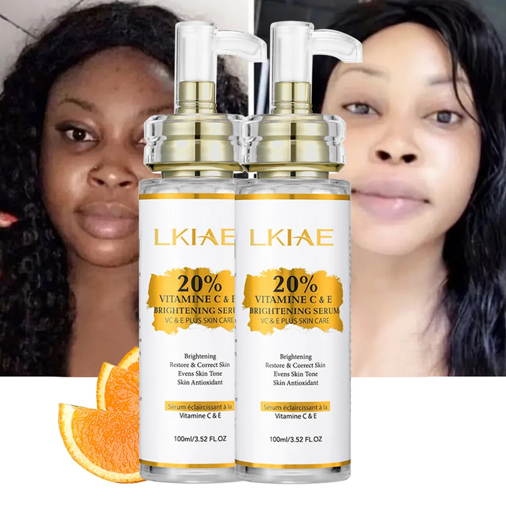 100ml Private Label Vitamin C&E & Hyaluronic Acid Serum for Moisturizing Lightening Whitening Anti-Aging Skin Care for Dark Skin