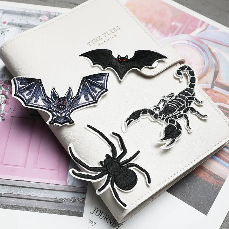 Self Sticker  Exquisite Embroidery Lifelike  Bats Scorpion Spider Patch for Decoration