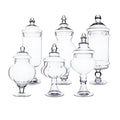 Custom European Style High Foot Glass Wedding Jars with Lid Glass Food Container Candy Jars Set Nuts Glass Jars