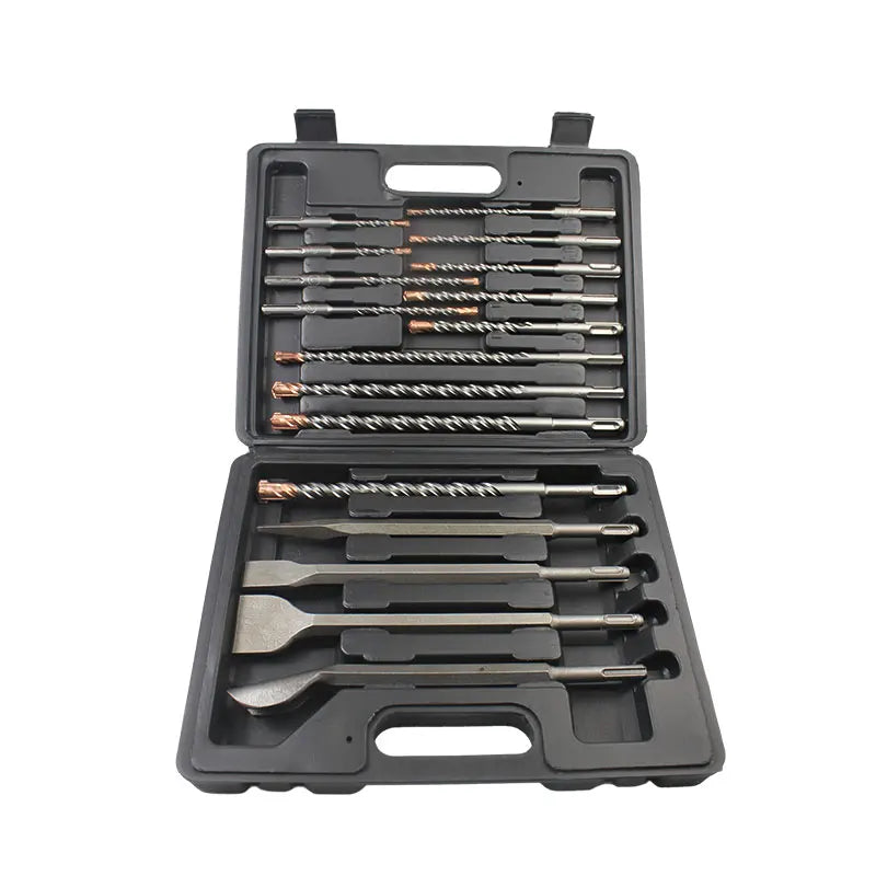 Concrete Masonry Electric Hammer Drill Set 17 Piece Set for Drilling of Stones