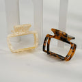 WJIA Korean Retro Square Medium Disc Hairpins Acetic Acid Clip for Back Head Ponytail French Simple Shark Clip Design
