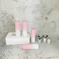 Wholesale 10ml Gradient Ombre White pink Roller on Glass Bottle With pink Rose Quartz Crystal Roller