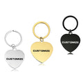 Custom Engraved Engraving Stainless Steel Heart Rose Gold 18K Gold Black Dog Tag Key Ring Keyring Key Holder Keychain Key Chain
