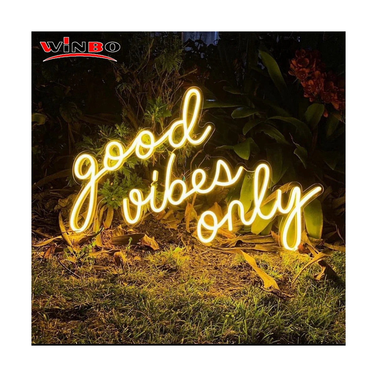 Winbo LED Neon Sign Logo Acrylic Good Vibef Only Custom Neon Signs for Home Wedding Sign Party Neon Light Sign Custom Led Lights