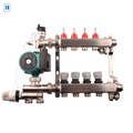 Stainless Steel Modern Apartment Heat Pump Floor Heating Water Distribution Radiant Heat Pex Manifold Compression Fittings