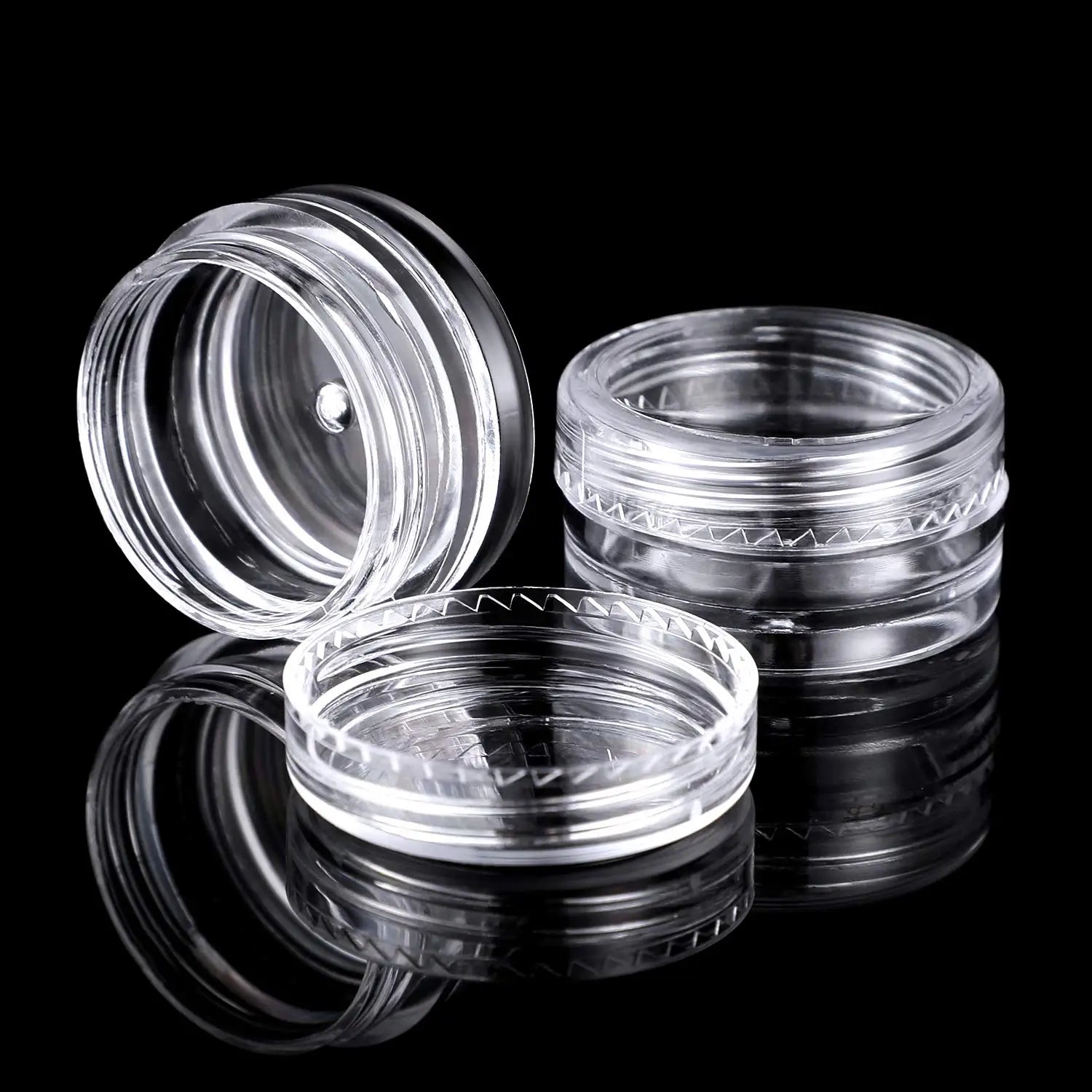 3g 5g 10g Small Clear Cream Jar Empty Pot Mini Plastic Cosmetic Sample Container 5ml 10ml for Nail Glitter Powder Lip Balm