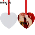 Mingou JS055 Blank Metal Double-sided Heart Shape Pendant Aluminum Sublimation Christmas Ornaments