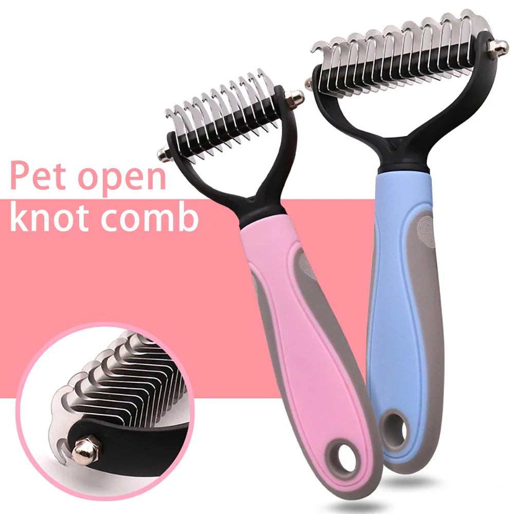 2020 Hot Sale Pet Dog Cat Dematting Comb Pet Rake for Pet Deshedding Brush