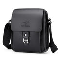 Two Colors Plain Single PU Leather Messenger Shoulder Men Bag