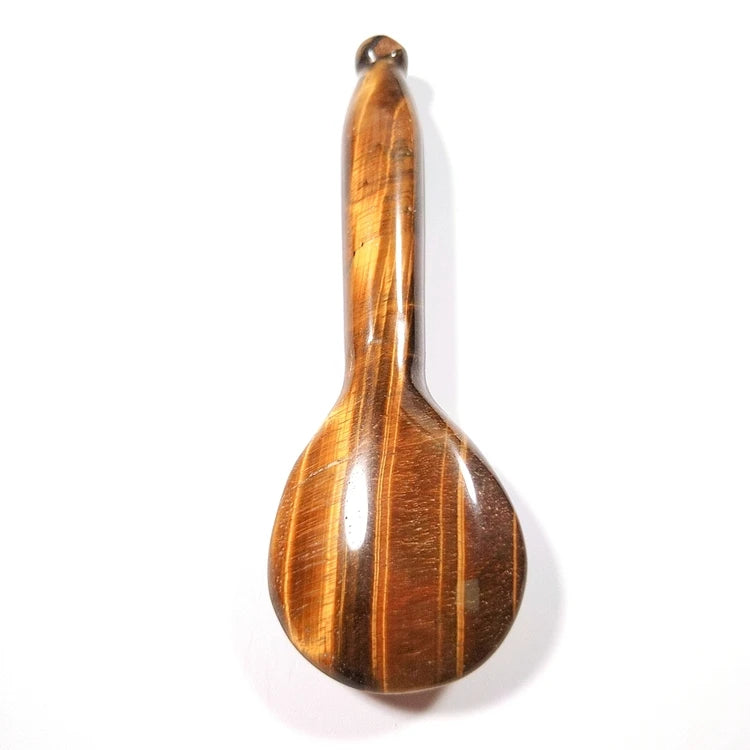 Huiying Beauty body facial eye scraping yellow tiger eye plate spoon guasha massage tool beauty crystal