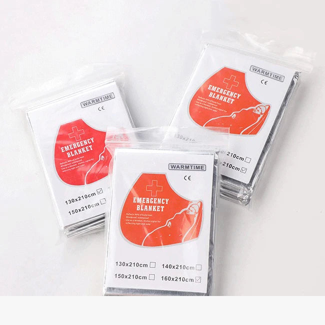 Emergency Silver Mylar Thermal Compact Waterproof Blankets for First Aid Kits Natural Disasters Equipment