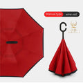 27-Inch Large Double-Layer Outdoor Waterproof Windproof Manual Reverse Umbrella 8-Bone Inverted Classic Reversible for Upside