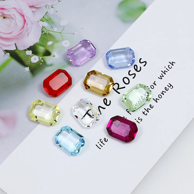 Dongzhou Rectangle Rhinestones K9 Crystal Fancy Stone Wholesale Transparent Crystal Beads for Jewelry Pendant Diy Accessories
