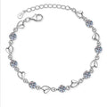Silver 925 Original Diamond Test Past Brilliant Cut Total 3.5 Carat D Color Moissanite Heart Beads Bracelet Gemstone Chain Gift