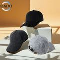 2025 Wool Baseball Cap for Middle-Aged Older Men Plus Size Big Head Circumference Warm Metal Cap Letter  Spring Autumn