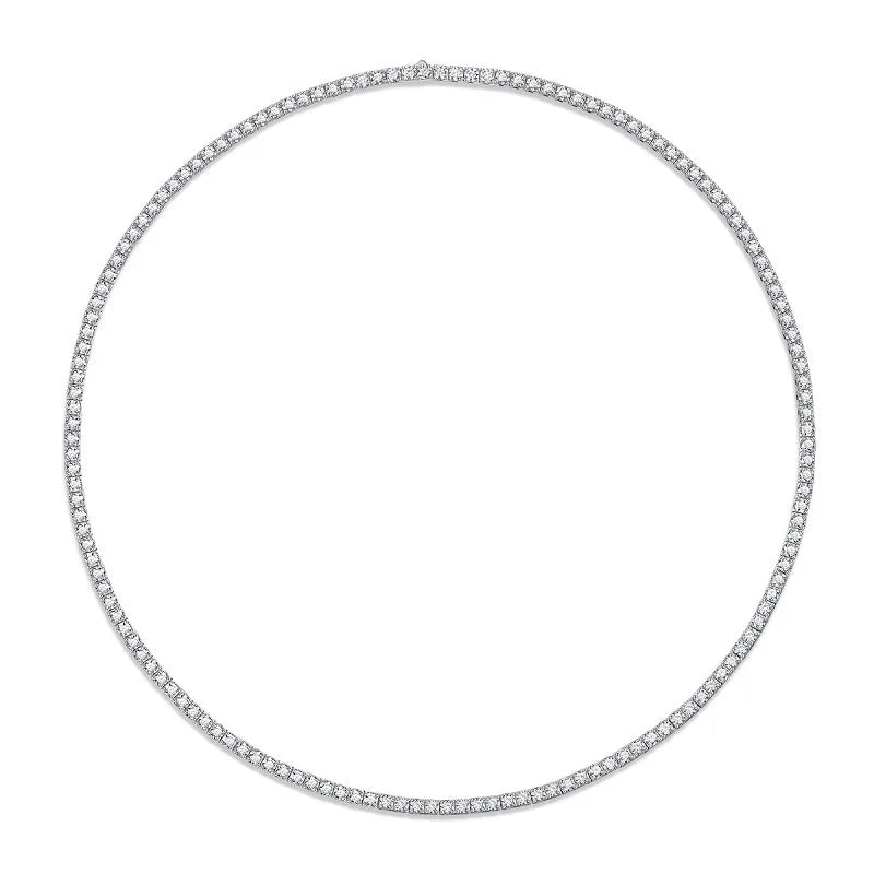 S925 Sterling Silver Moissanite Tennis Chain Necklace Men's and Women's Fashion Classic Moissanite Luxury Wedding Necklace Jewel