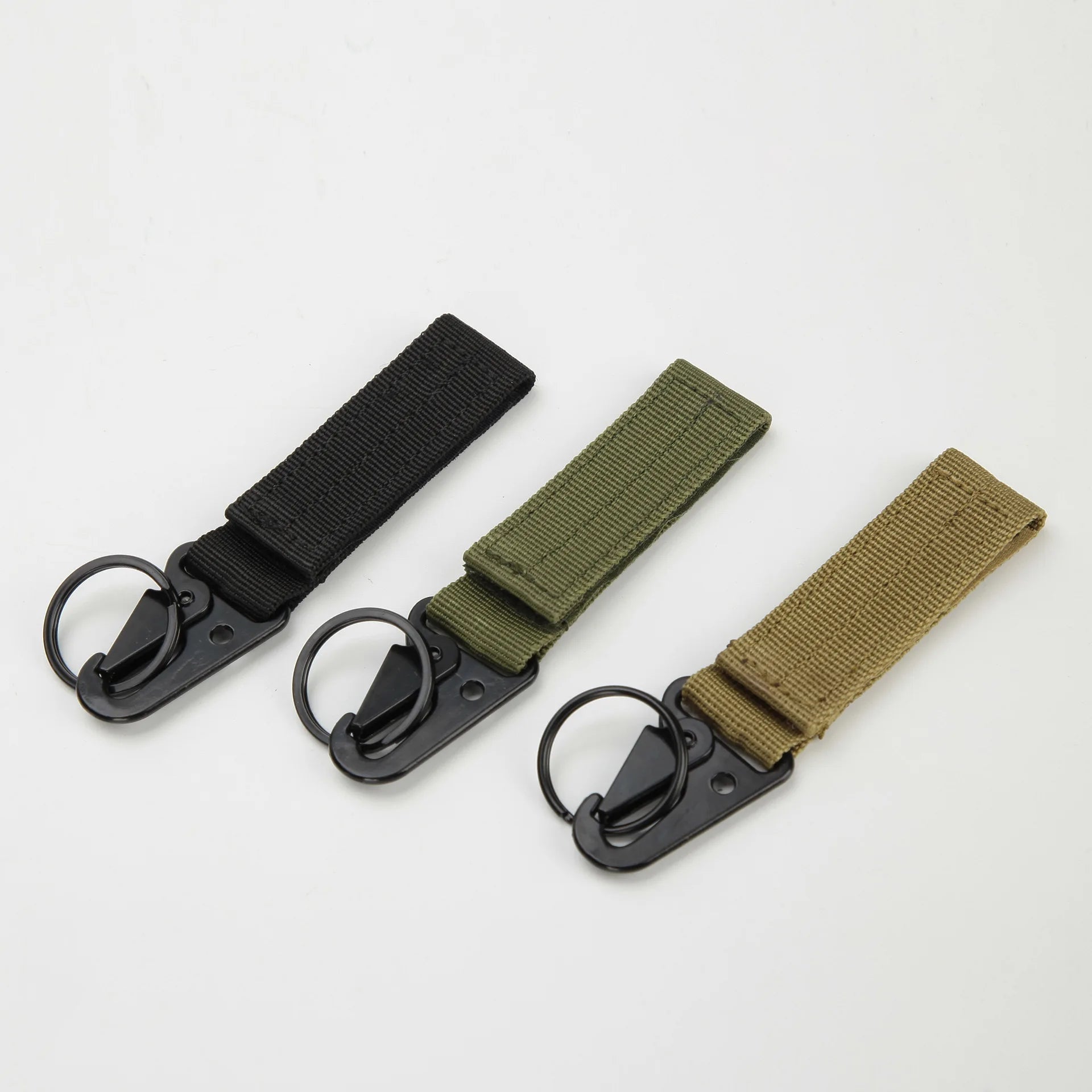 Outdoor Camping Hiking Tactical Nylon Ribbon Knapsack Keychain Triangle Backpack Waist Bag Fastener Hook Buckle